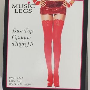 Sexy Red Thigh High Stockings